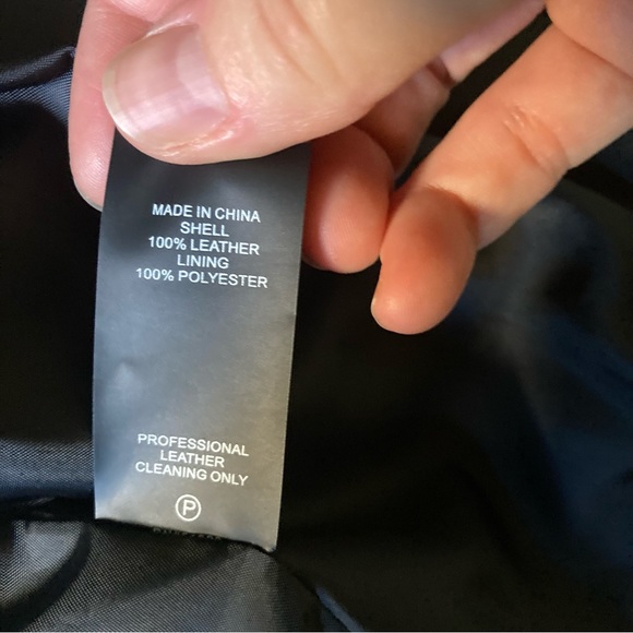 Vince Camuto black leather jacket - Picture 3 of 4